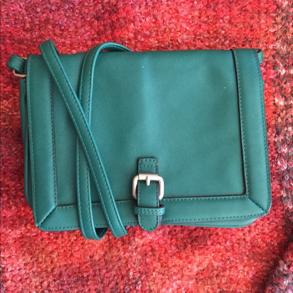 Minimalist Merona Crossbody Bag Teal Dot